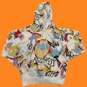 Vintage “Made in the 90’s” Nickelodeon Graffiti Print Rugrats Hoodie Small Men’s